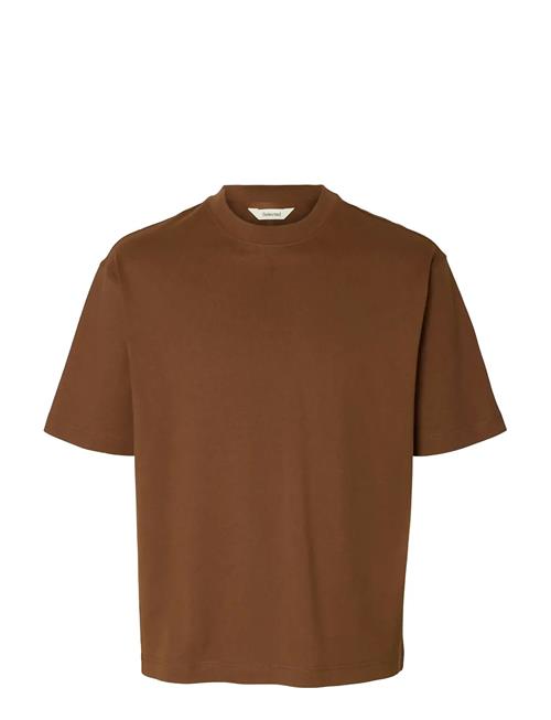 Slhrelaxnorman Ss O-Neck Tee Selected Brown
