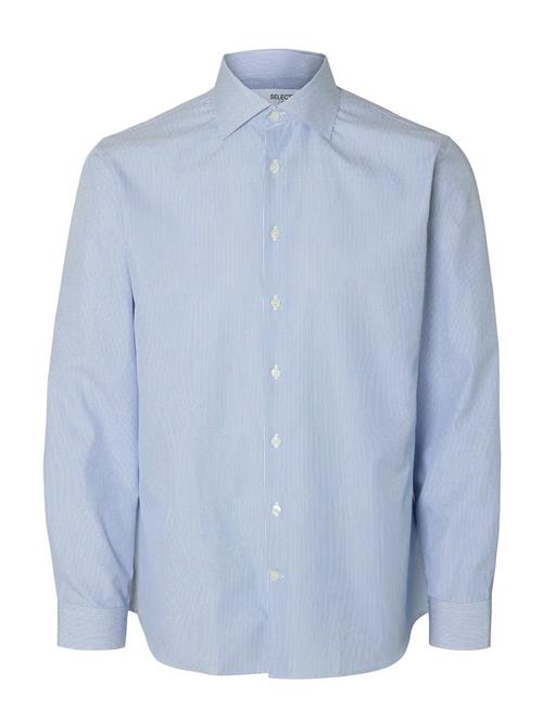 Slhslim-Lux Poplin Mix Shirt Ls Noos Selected Blue