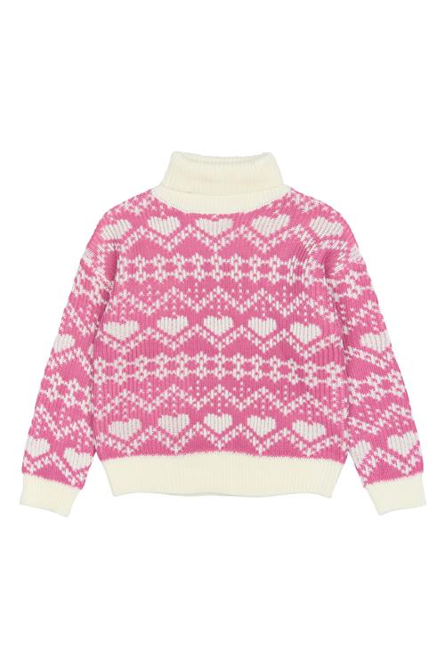 The New TNPerline Jacquard Pullover Ibis Rose Ibis Rose 3-4 Y  Lyserød  3-4 år  kvinde