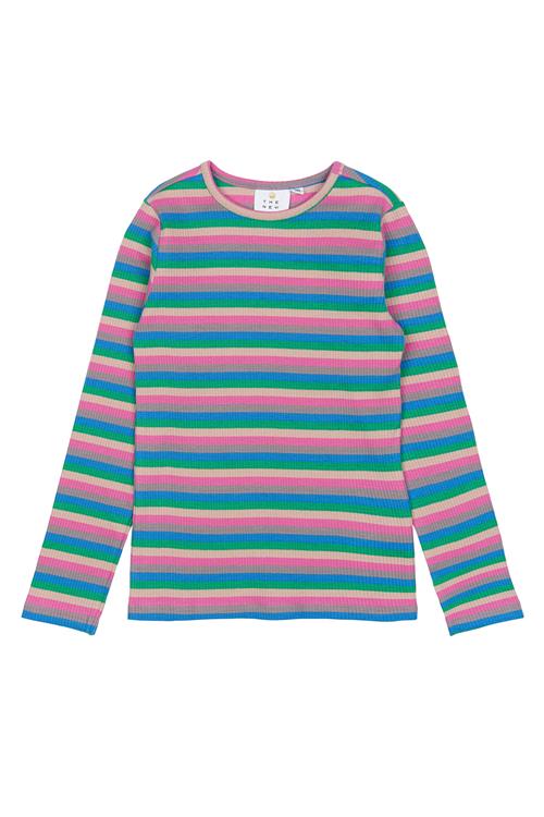 The New TNPiper L_S Rib Tee Multi Striped Multi Striped 7-8 Y  Lyserød  7-8 år  kvinde