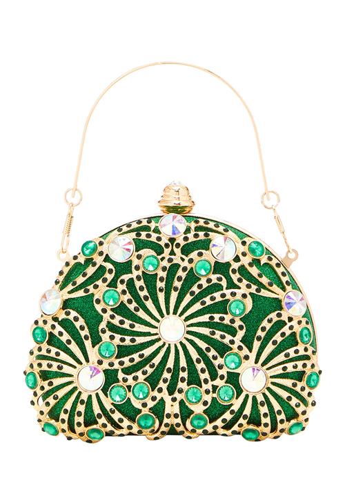 FELIPA Clutch  guld / grøn / lysegrøn