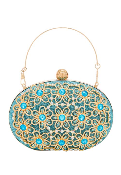 FELIPA Clutch  turkis / ensian / guld