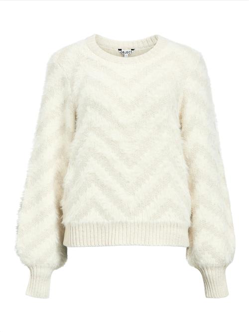 OBJECT Pullover 'OBJHOLLOW'  creme / grå