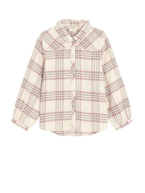 Cool Club Bluse  creme / lysegrøn / vinrød