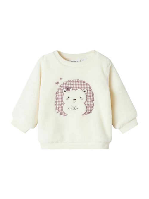 NAME IT Sweatshirt 'NBFOLPA'  lilla / sort / offwhite