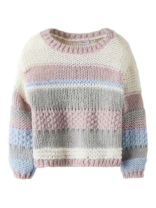 NAME IT Pullover 'NMFOLINE'  lyseblå / grå / lyserød / hvid
