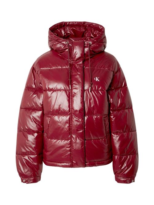 Calvin Klein Jeans Vinterjakke  mørkerød / hvid