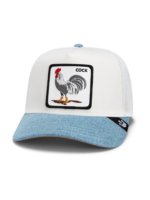 GOORIN Bros. Hætte 'Rooster Fan Instituion'  blue denim / grå / sort / hvid