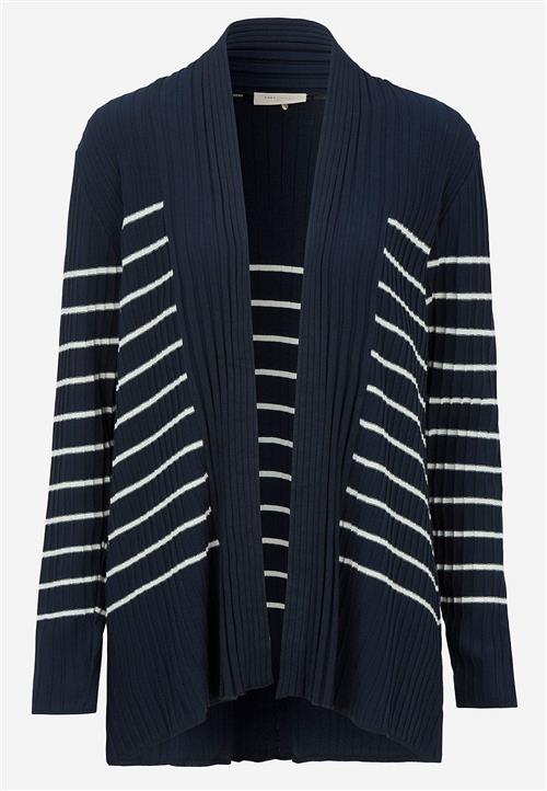 Freequent Fintstrikket, stribet cardigan
