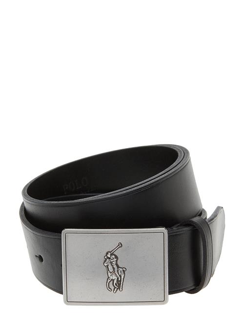 Pony Plaque Leather Belt Polo Ralph Lauren Black