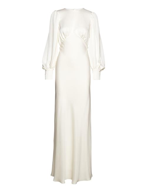 Mathilde Pouf Sleeve Satin Bridal Gown Malina White