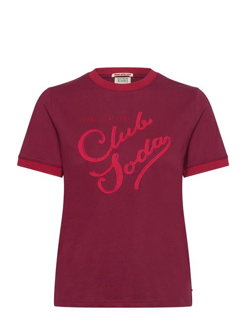 Applique Artwork Regular T-Shirt With Contrast Rib Scotch & Soda Red