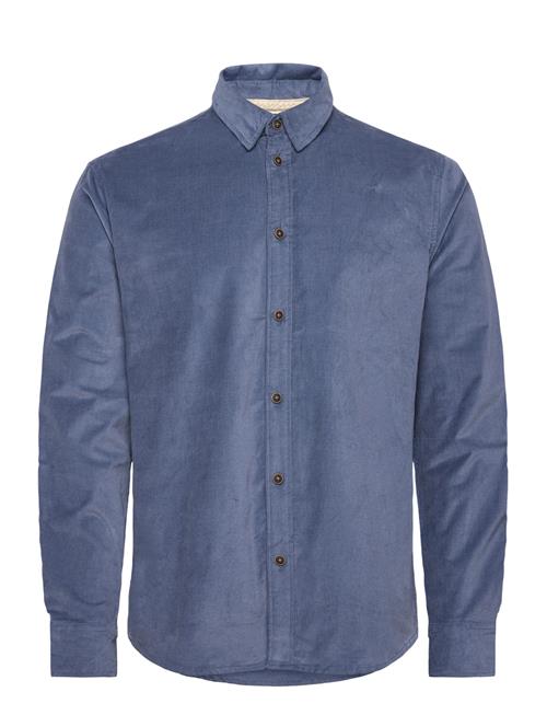 Akleif Solid Cord Shirt Anerkjendt Blue