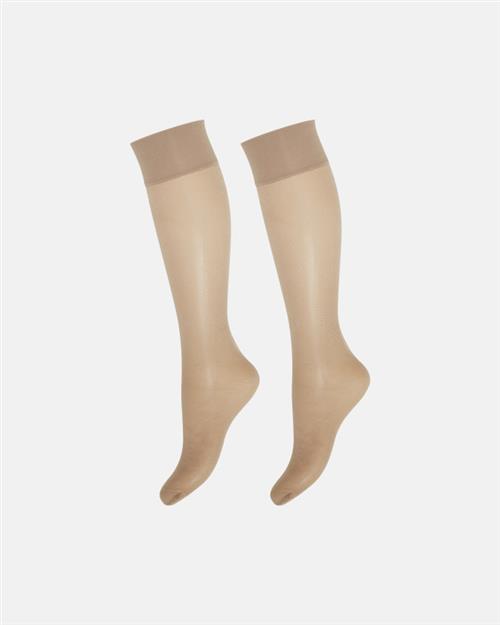 2-pak "Soft Luxury" knælang strømpe | 15 denier | bronzo