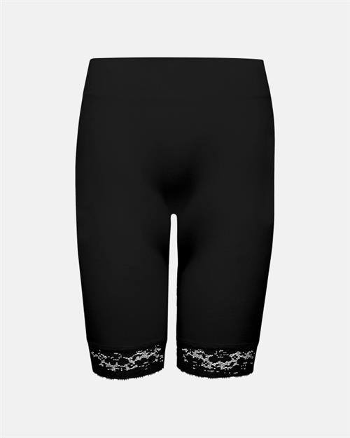Indershorts med blondekant | polyamid | sort