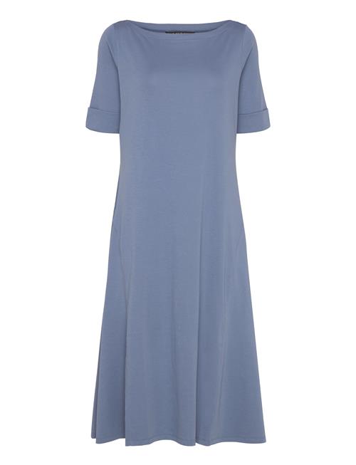 Stretch Cotton Midi Dress Lauren Women Blue