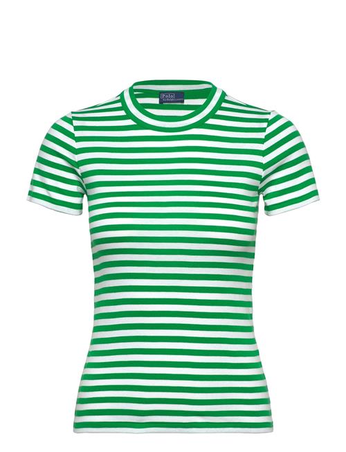 Striped Ribbed Cotton Crewneck Tee Polo Ralph Lauren Green