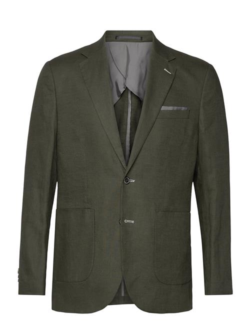 Half Lined Linen Blazer Lindbergh Black Khaki