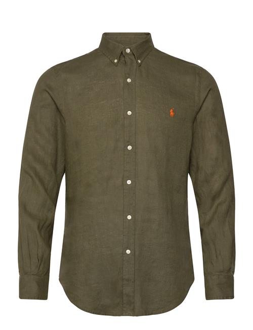 Slim Fit Linen Shirt Polo Ralph Lauren Khaki