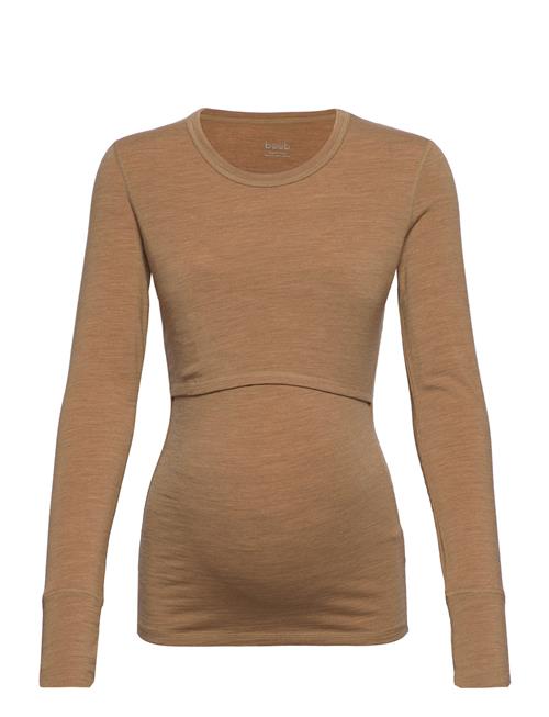 Merino Wool Nursing Top, Long Sleeve Boob Brown