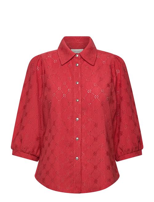 Blouse From Freequent In A Light Material With A Floral Hole Pattern. The Blouse FREE/QUENT Red