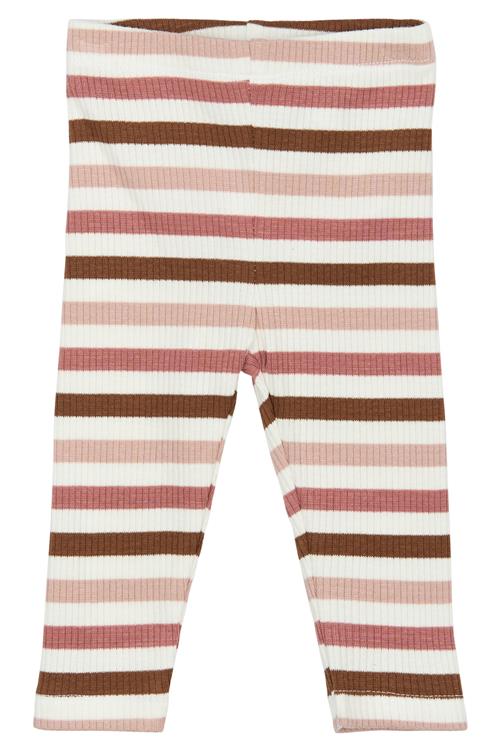 The New Siblings GOTS Pama Rib-leggings Withered Rose Striped  Withered Rose Striped 56 cm  Lyserød  56 cm  kvinde