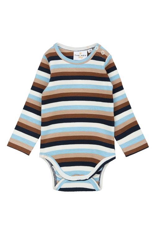 The New Siblings GOTS Park Lange Ærmer Ribkrop Powder Blue Striped  Powder Blue Striped 74 cm  Blå  74 cm  mand