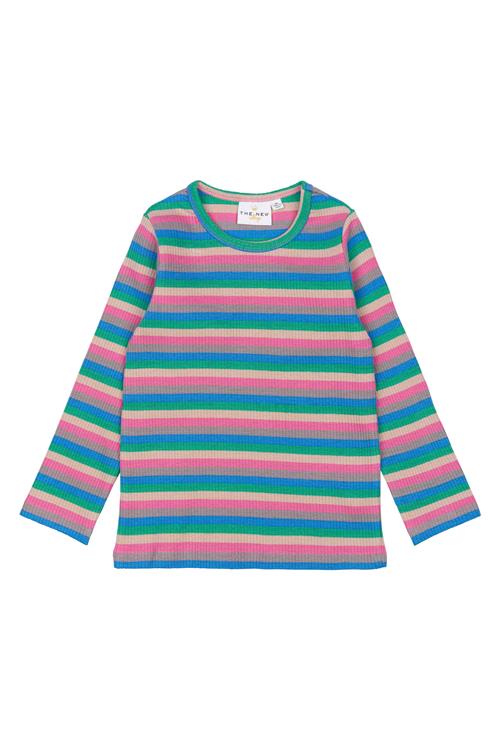 The New Siblings GOTS Polly Langærmet Rib Tee Multi Striped  Multi Striped 80 cm  Lyserød  80 cm  kvinde