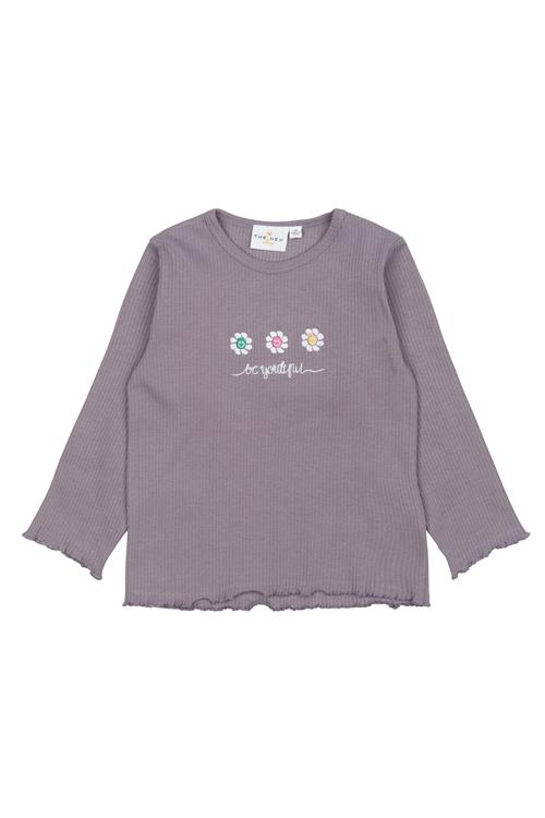The New Siblings GOTS Princess Rib T-shirt Med Lange Ærmer Gray Ridge  Gray Ridge 104 cm  Grå  104 cm  kvinde