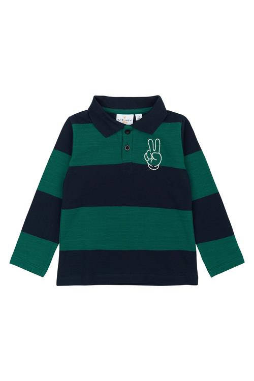 The New Siblings GOTS Pinon Langærmet Piqué-polo Navy Blazer Striped  Navy Blazer Striped 92 cm  Marineblå  92 cm  mand