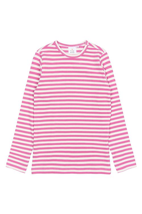 The New GOTS Moore Langærmet T-shirt Ibis Rose Striped  Ibis Rose Striped 9-10 Y  Lyserød  9-10 år  unisex
