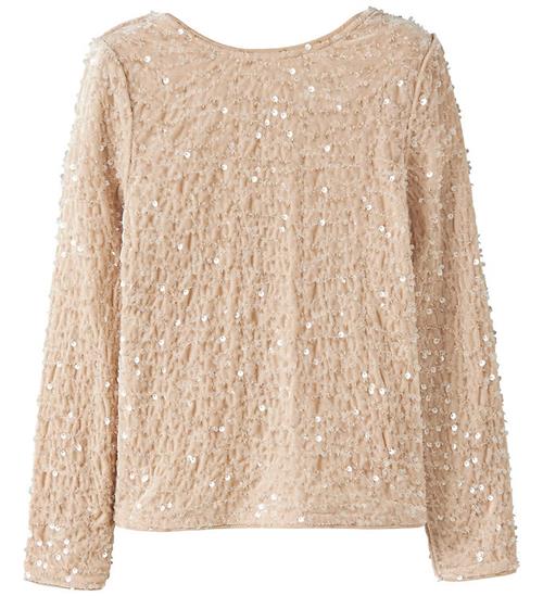 Name It Bluse - NkfRusitta - Jet Stream/Black Bow m. Palietter
