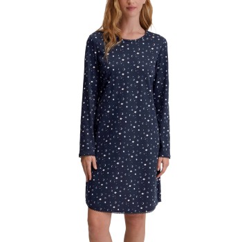 Calida Midnight Dreams Long Sleeve Nightdress Marineblå bomuld Small Dame