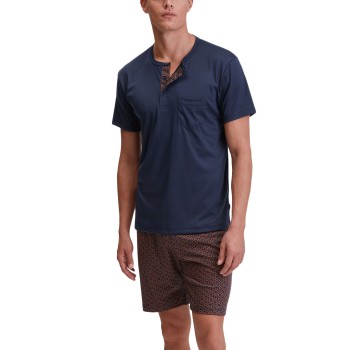 Calida Relax Choice Cotton Short Pyjamas Mørkblå bomuld XX-Large Herre