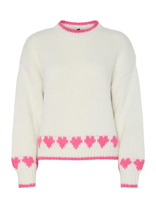 PIECES Pullover 'PCJOVE'  pink / hvid