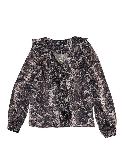 KOROSHI Bluse  grå / sort