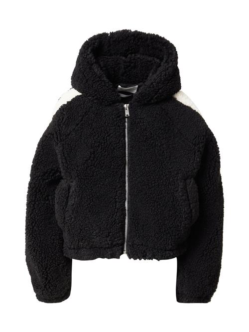 Monki Overgangsjakke 'Hope pile Hoodie'  sort / hvid