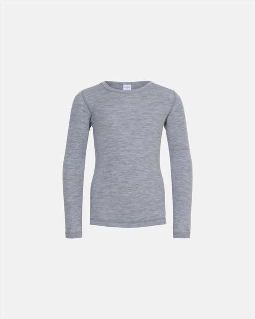 Langærmet t-shirt | 100 uld | grå