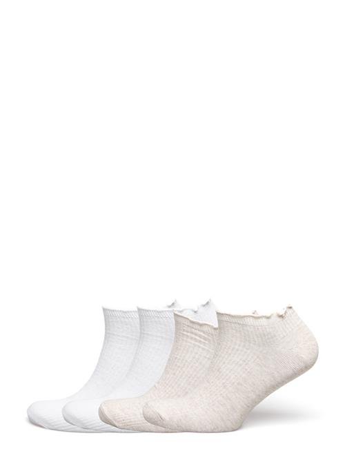 Sock Ankle 4 P Lettuce Edge Lindex White