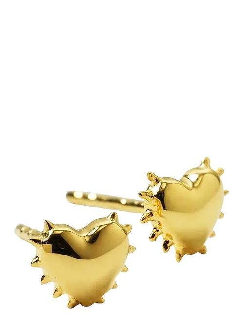 True Love Spike Heart Stud Earrings Gold Syster P Gold