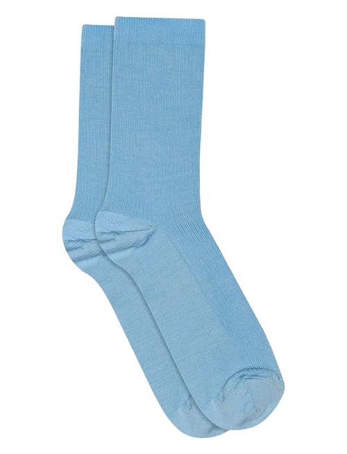 Fine Wool Rib Socks Mp Denmark Blue