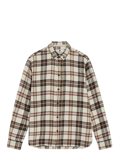 Akleif Twill Check Shirt Anerkjendt Beige