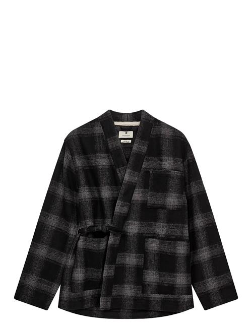 Akjesper Wool Check Kimono Anerkjendt Black