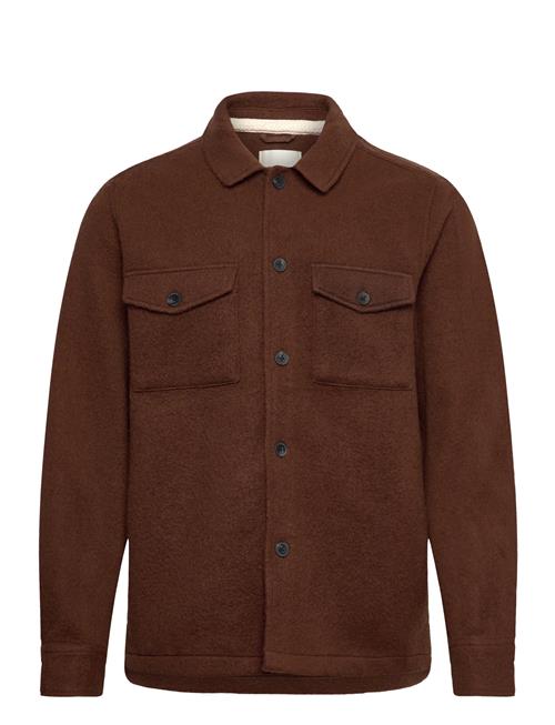 Akoscar Boiled Wool Overshirt Anerkjendt Brown