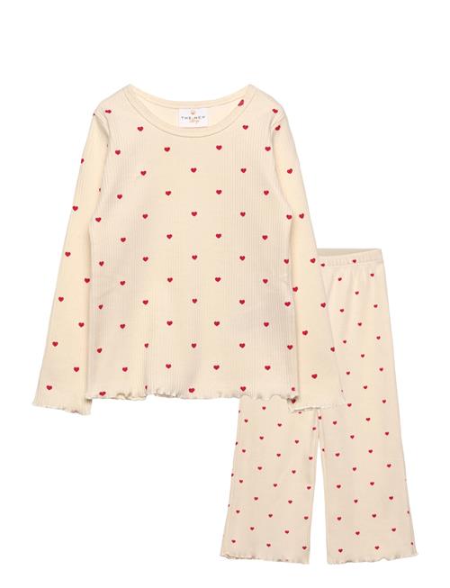 Tnstholiday Heart Rib Night Set The New Cream