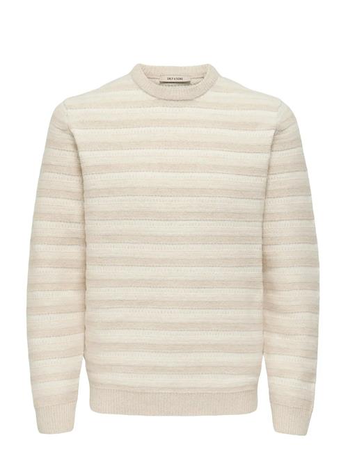 Onsming Life Reg Ls Crew Neck Knit ONLY & SONS Cream