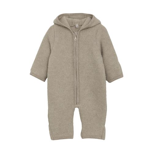 Huttelihut Heldragt I Uldfleece Med Ører Camel Melange  Camel Melange 68 cm Wool Brun  68 cm  unisex