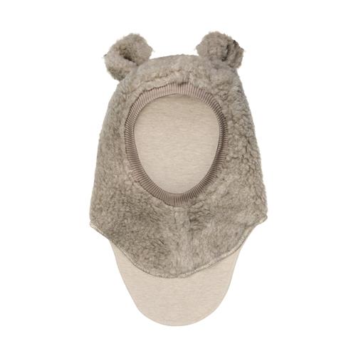 Huttelihut Balaclava Af Uldbamse Med Ører Camel Melange  Camel Melange 53 cm Wool Brun  53 cm  unisex