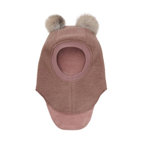 Huttelihut Balaclava I Uldalpakka Med Pomponer Burlwood  Burlwood 48 cm  Lyserød  48 cm  unisex