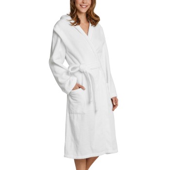 Schiesser Essentials Bathrobe With Hood Hvid bomuld Small Dame